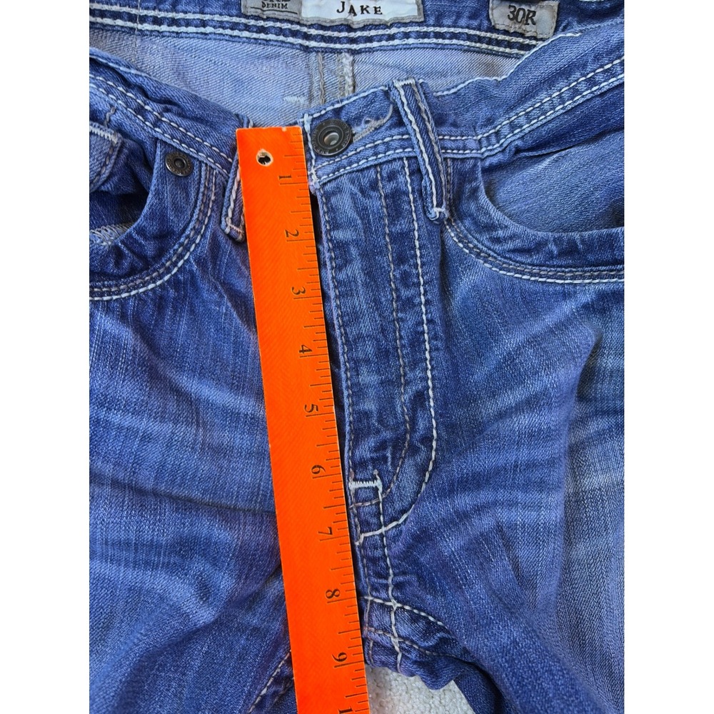BKE Jake Denim Jeans Mens 30R Blue Bootcut Contrast Stitch PLM15003 Workwear - Picture 8 of 9